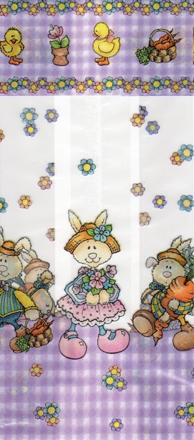 3 1/2 X 2 X 7 1/2 (SPRING BUNNIES) Clear Gusseted Bags (Qty 25) 3/4#